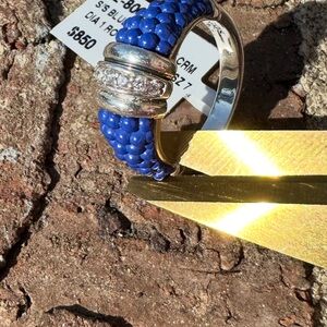 LAGOS Diamonds, Sterling Silver, blue caviar ring. NWT, size 7.